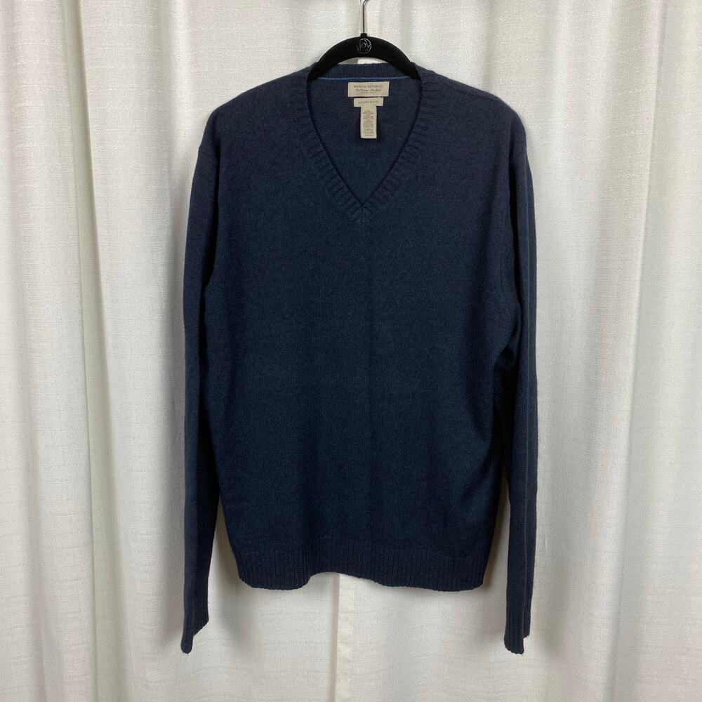 Banana Republic Dark Blue Angora Cashmere Blend Long Sleeve Sweater Sz.L